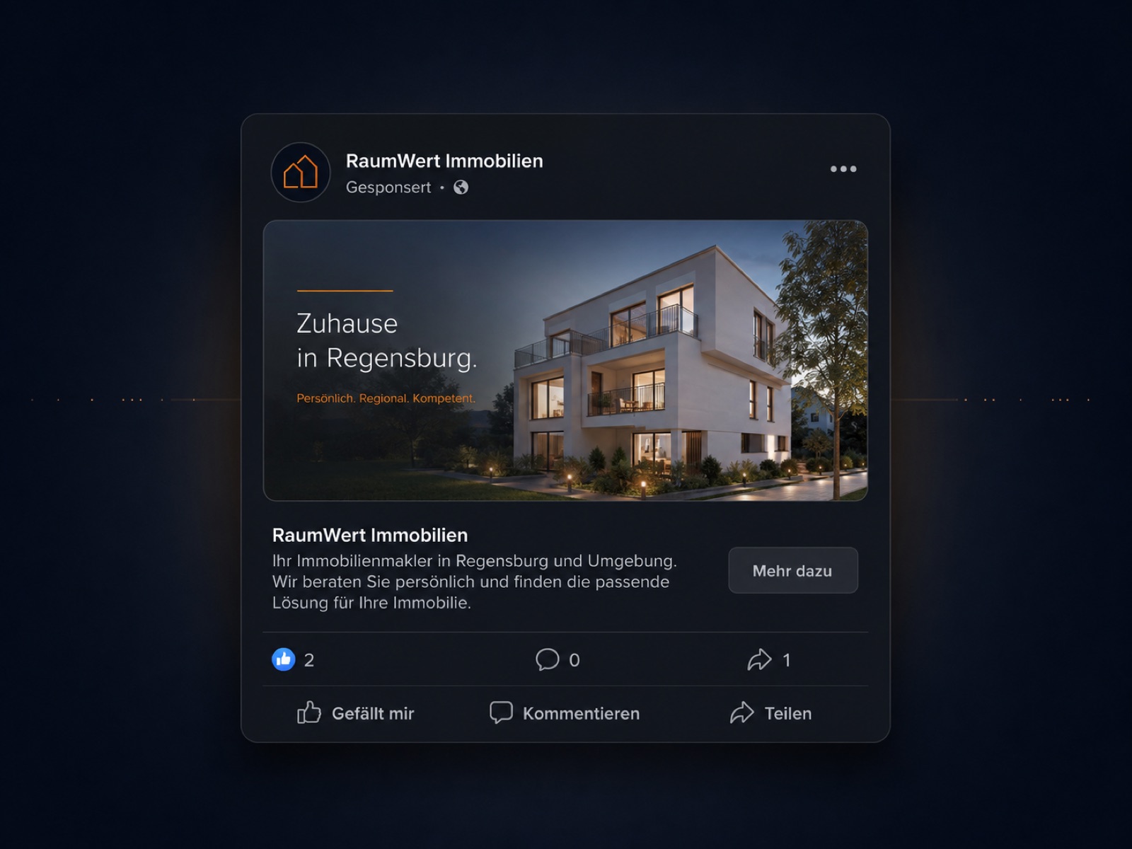 Regionale Unbekanntheit – Facebook-Anzeige